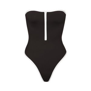 NWOT Never Worn Skims Zip Up Strapless One Piece Swimsuit